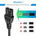 thumbnail image 3 of Aprelco 6FT 2 Prong Pold Power Cable Cord Compatible with Singer Sewing LED LCD TV HDTV, 3 of 4