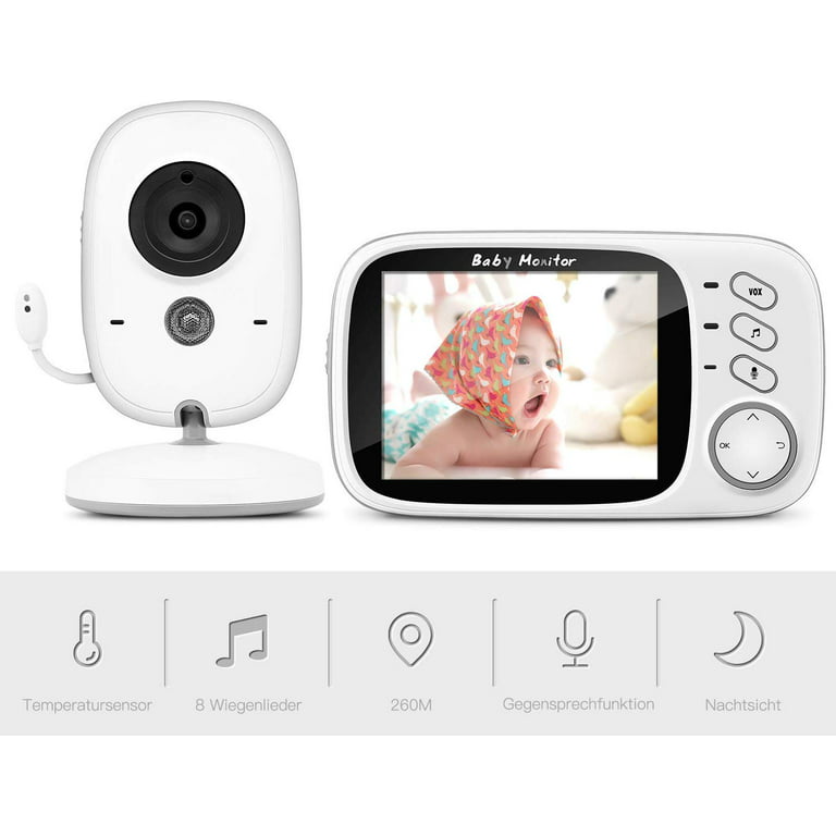 Total tunnel sådan Baby Monitor, Wireless Video Baby Monitor with Camera, 3.2'' HD Screen, VOX  Mode, Rechargeable Battery, Night Vision, Two-Way Talk, Feeding Reminder,  Smart Temperature, 8 Lullabies, Baby/Elder/Pet - Walmart.com