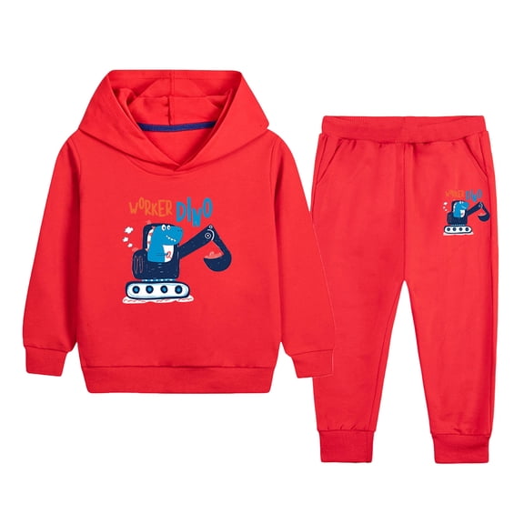 Karoyedx Clothing for Teen Boys Toddler Baby Boy Clothes Fall Winter Sweatshirts Long Sleeve Tops Pant 2Pc Sets Toddler Baby Boy Clothes Fall Winter Outfits Red Size,4-5 Years
