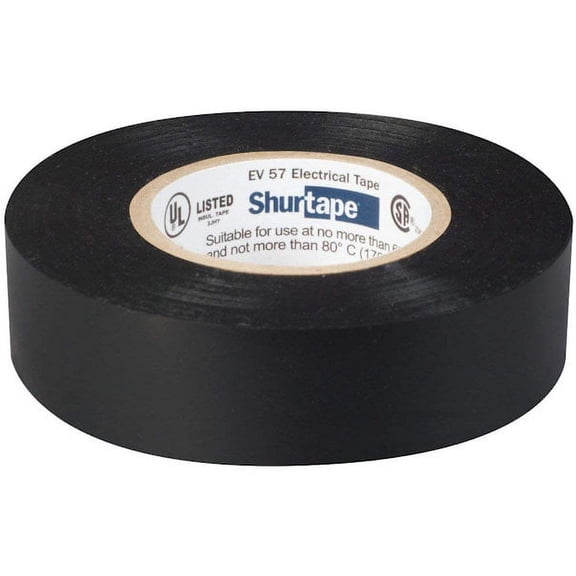 Shurtape General Purpose Electrical Tape,Black, 3/4 Inch x 66 Feet,10- Roll Pack