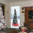 thumbnail image 3 of Peel and Stick Door Mural – Christmas Tree with Presents in Snowy Landscape, Winter Christmas Tree 3D Creative Wooden Door PVC Self-adhesive Sticker, 3 of 15