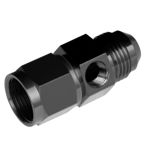 Redhorse Performance Fuel Pressure Gauge Fitting 9192-08-2 9192 Series; -08 AN Female To -08 AN Male; Straight; 1/8 NPT Side Port; Anodized; Black; Aluminum; Single