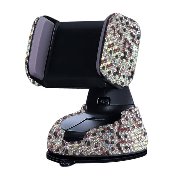 Soporte para teléfono para coche, soporte de mesa con diamantes de imitación, accesorios para interior de coche. Violeta