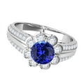thumbnail image 3 of Mauli Jewels Engagement Rings for Women 1.25 Carat Halo Tanzanite And Diamond Engagement Ring 4 prong 14k White Gold, 3 of 7