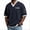 Navy, variant on Men's Casual Short Sleeve V-Neck Color Block Shirt