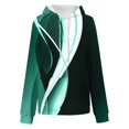 thumbnail image 2 of WREESH Women's Casual Printed Hoodie Oversized Long Sleeve Loose Fit Sweatshirt Drawstring Hooded Pullover with Pocket Green, 2 of 5