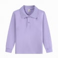 thumbnail image 5 of HCNTES Big Boy's Polo Shirts Long Sleeved Solid Color Basic Polos Breathable Basic Undershirt(Purple,5-6 Years), 5 of 5