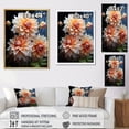thumbnail image 4 of Designart "Peach Dahlia love expression" Floral Floater Framed Canvas Wall Art, 4 of 7