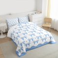 thumbnail image 3 of Manfei Girly Blue Bow-tie Full Size Comforter Sets, Princess Bowknot Bedding Comforter Set, Cartoon Love Heart Print Reversible Bedding Sets, Luxury Bedroom Decor, 3 Pieces, 3 of 8