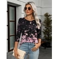 thumbnail image 3 of Camiseta Zeagoo para mujer, manga 3/4, cuello redondo, talla XXXL, holgada, 3 of 5