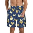 thumbnail image 2 of Uemuo Funny Chicken Pattern Men's Swim Trunks Hawaiian Beach Bathing Suit Swimsuits Beach Quick-Dry Shorts with Pockets-3X-Large, 2 of 9