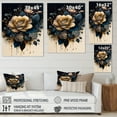 thumbnail image 4 of Designart Navy Blue And Gold Rose I Canvas Wall Art, 4 of 5