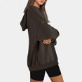 thumbnail image 5 of Womens Oversized Hooded Sweatshirts Solid Color Long Sleeve Casual Cozy Loose Pullover Hoodies Tops for Fall Winter, 5 of 6