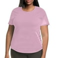 thumbnail image 1 of YFELWZ T-Shirt à Manches Courtes à Col Rond Uni pour Femme Grande Taille Rose TTG, 1 of 4