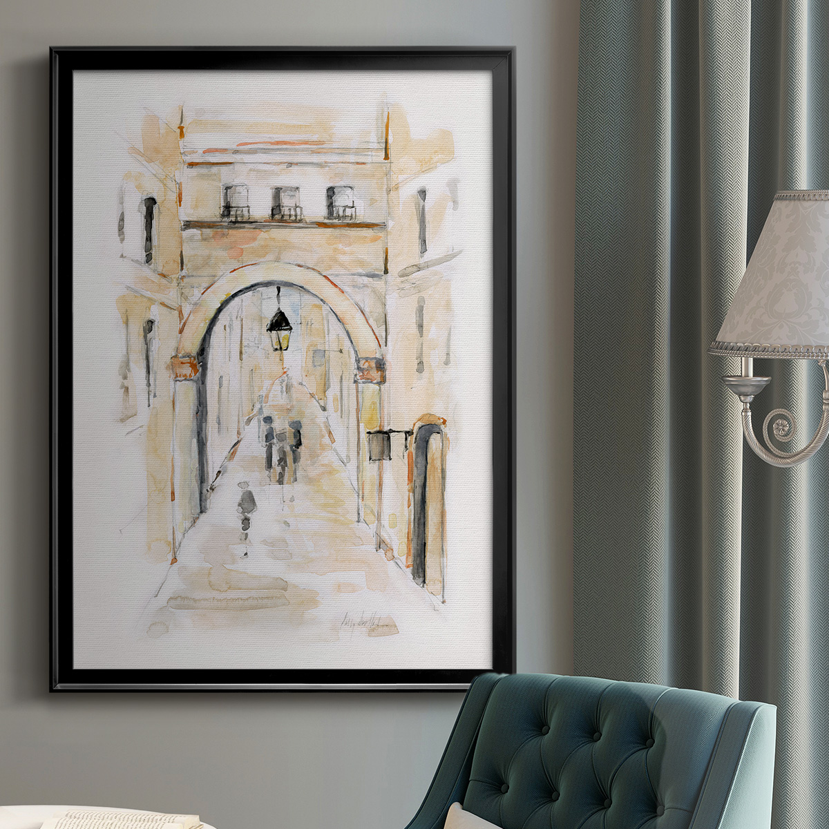 Venice Market Day I Classic Wall Art, Premium Framed Print, Vintage Market Scene - Ready to Hang