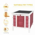 thumbnail image 4 of PawHut Wooden Rabbit Hutch Bunny Cage w/ Run & Tray, Red, 4 of 10