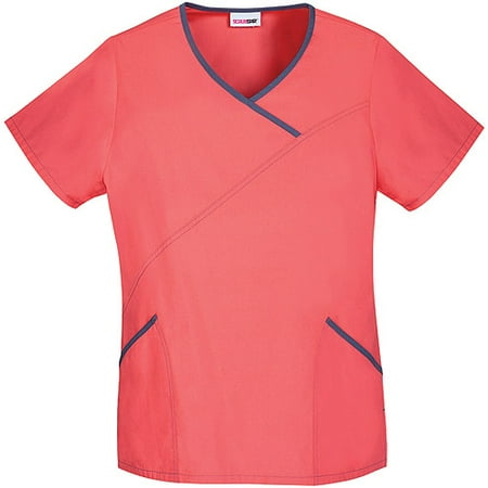 Papaya Nectar Mock Wrap Top