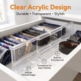 thumbnail image 6 of Riousery 9 Pack Adjustable Clear Acrylic Drawer Dividers, Expandable 11.4-21.7 in Drawer Organizers with Adhesive Pads for Kitchen, Bedroom, Bathroom & Office, 6 of 6