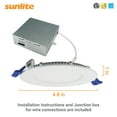 thumbnail image 2 of Sunlite 41871 LED 4" Round Recessed Slim Downlight Fixture, 12 Watts, 700 Lumens, CCT Switch 27K/30K/35K/40K/50K, 90 CRI, Dimmable, Energy Star, ETL Listed, Matte White, Title-24 Compliant, 6 Pack, 2 of 7