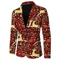thumbnail image 4 of FAOWME Men's Christmas Suit Jacket Long Sleeved Lapel Buttons Snowflake Printed Fashion Comfortable Coats Tops For Casual Daily Wear Wine Xxl, 4 of 5