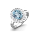 thumbnail image 2 of 925 Sterling Silver 6mm Round Shape Blue Topaz Solitaire Valentines Day Gifts Ring for Women, 2 of 4