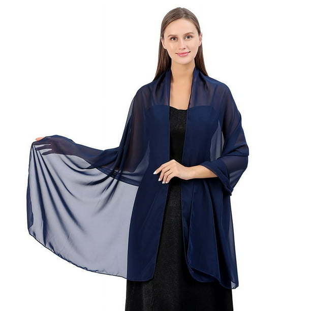 Chal de gasa de color sólido para cena, para novia, dama de honor, vestido de boda, cheongsam, fiesta, chal, bufanda de doble uso para mujer