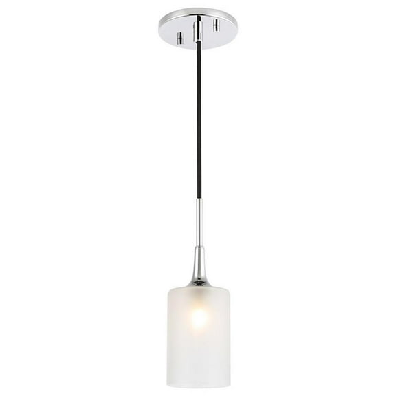 Woodbridge Lighting Chelsea 1-Light Opal Glass & Steel Mini Pendant in Chrome