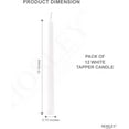 thumbnail image 4 of Hosley Unscented 10 Inch Ivory Taper Candles, 12 Pack - Smokeless Dripless Dinner Candles for Home Décor Restaurant, Wedding, & Party Candlesticks, 4 of 9