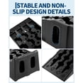 thumbnail image 3 of Wisykoke 2 Pack Low Profile Car Service Ramps, Portable Auto Ramps for Oil Change, Vehicle Maintenance, 8.6" Lift Height, 17° Incline, Anti-Slip Base, Stackable with Handles, 15000lbs GVW Capacity, 3 of 7