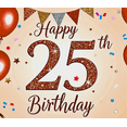 thumbnail image 4 of Glittery 25th Birthday Banner with Balloons Stars Background Party Decoration Photography Props for Birthday Party Celebration Event Decor Backdrop, 4 of 8