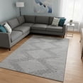 thumbnail image 2 of HomeRoots 679736 8 x 10 ft. Gray & Ivory Geometric Transitional Washable Machine Made Rectangle Area Rug with UV Protection, 2 of 9