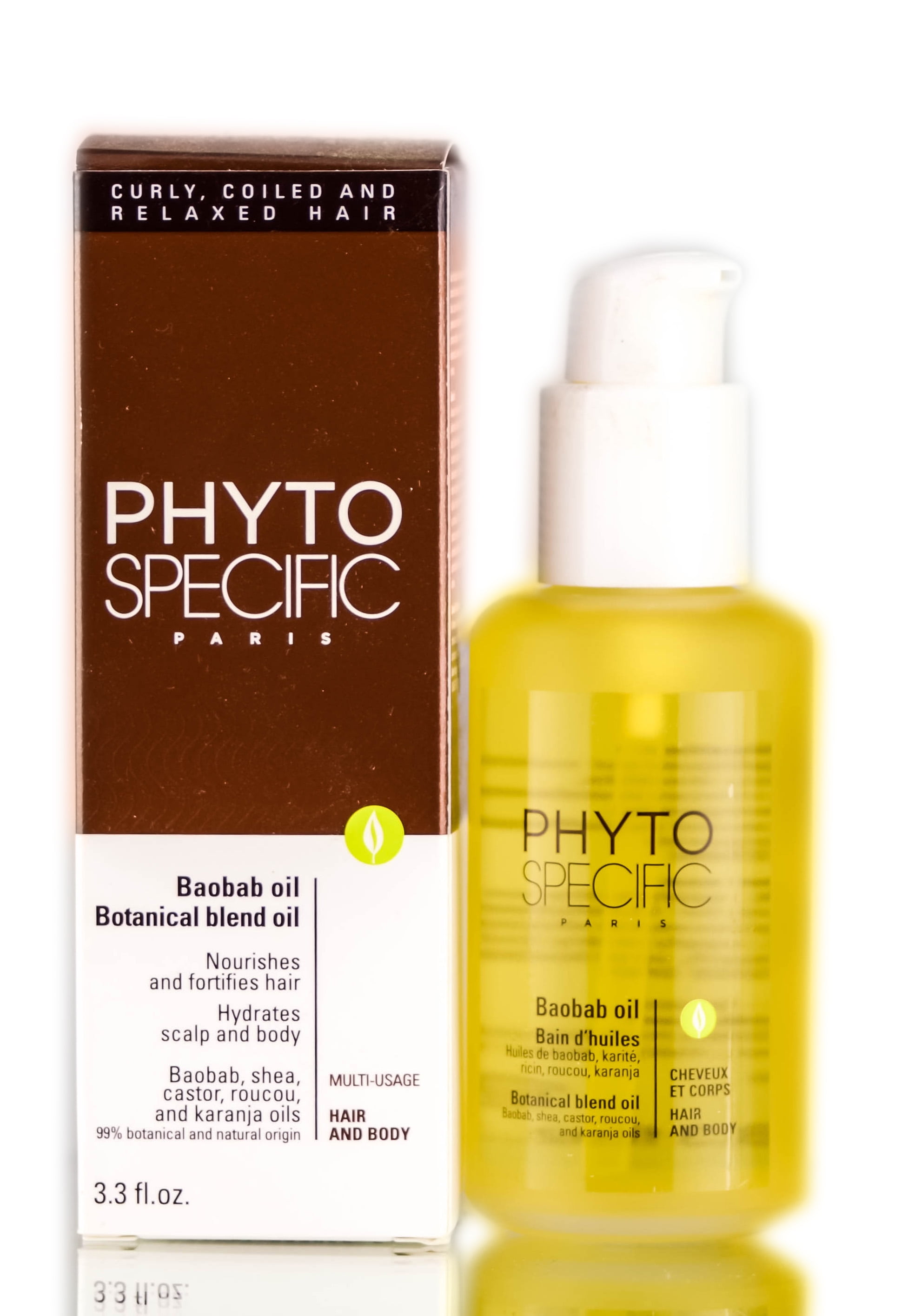 DISC - Phyto Phytospecific Baobab Oil  oz - Pack of 2 with Sleek Comb  
