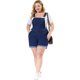 thumbnail image 3 of Plus Size Overalls Denim Pants for Women Roll Hem Chambray Shorts Pants Blue 4X, 3 of 7