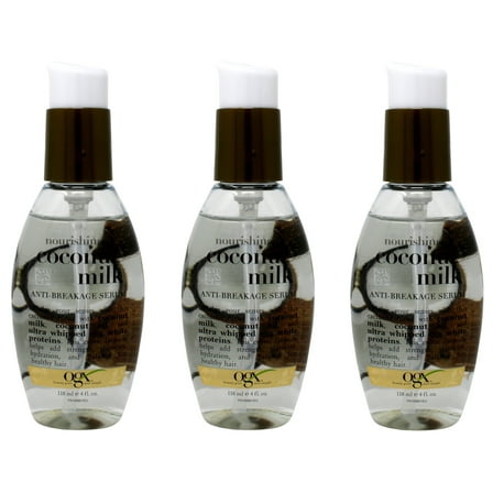 3 Pack Organix Nourishing Coconut Milk Anti-Breakage Serum 4 Oz Each