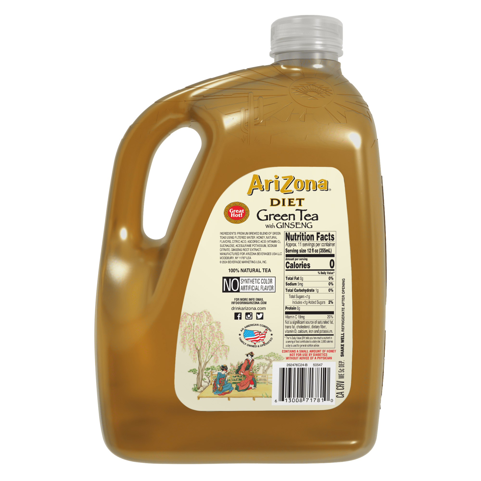 AriZona Diet Green Tea with Ginseng - 128 fl oz Gallon