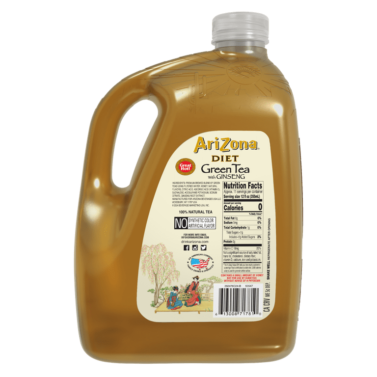 AriZona Diet Green Tea with Ginseng, 128 fl oz, 4 Pack photo 5
