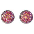 thumbnail image 7 of UDIYO Women Round Starry Sky Ear Studs Stainless Steel Earrings Piercing Jewelry Gift, 7 of 7