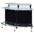 thumbnail image 4 of Keystone Black Curved Glass Top Home Storage Unit Beverage Cabinet | Elegant black finish, curved glass top, organized stemware and beverage storage, 4 of 9
