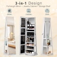 thumbnail image 6 of Homall 360° Swivel Jewelry Armoire Free Standing Jewelry Cabinet Lockable 3-in-one Organizer with Full Length Mirror, White, 6 of 7