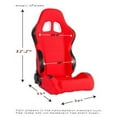 thumbnail image 2 of Cipher CPA1007 Red Cloth Universal Racing Seats- Sold as a Pair, 2 of 8