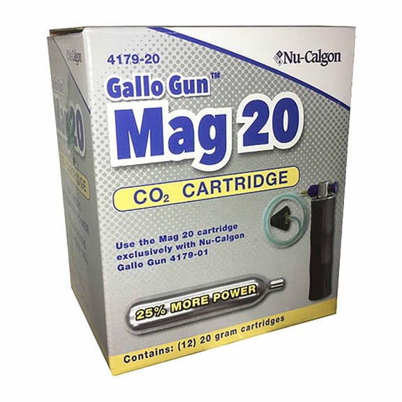 Nu-Calgon 4179-20 Includes (12)-20g Mag 20 CO2 Cartridges, Piece