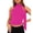 Hot Pink, variant on Women's Fashion Bow Cold Shoulder High Neck Sleeveless Top Casual Vest Yellow M