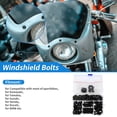 thumbnail image 2 of Tornillos de parabrisas Unique Bargains compatibles con la mayoría de las motos deportivas para Kawasaki, Yamaha, Suzuki, Honda, Ducati, BMW, etc. Acero inoxidable, goma, negro, 2 of 6