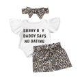 thumbnail image 2 of CNKOO Infant Girls Clothes 3pcs Set Shorts Ruffle Sleeveless Romper +Leopard Shorts+Headband, 2 of 7