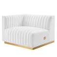 thumbnail image 4 of Modway Conjure Channel Tufted Performance Velvet 5-Piece Sectional in Gold White, 4 of 10