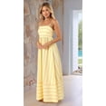 thumbnail image 4 of Gdvsclr Women'S Striped Back Smocked Maxi Dress Spaghetti Strap Cut Out Flowy Swing Long Dress Yellow M, 4 of 7