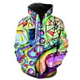 thumbnail image 1 of Sudadera con capucha y cremallera para hombre, diseño de grafiti de arte abstracto, estilo Harajuku, divertida, informal, de manga larga, estilo hip hop, unisex para adolescentes., 1 of 6