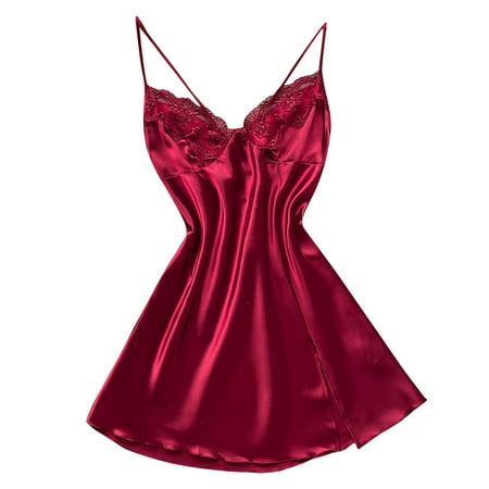 yievot Women Chemise Nightgown Silk Satin Sleepwear Lingerie Sleep Dress Pajama Casual Ladies Loungewear