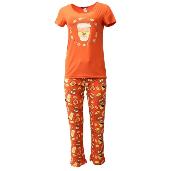 Not a Morning Person Women's Fall Pajama Set - Pumpkin Spice Latte - Medium