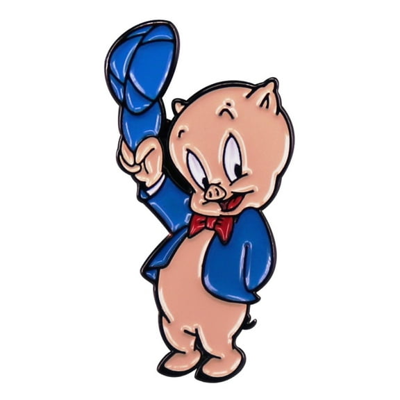 Porky Pig Cartoon Character 1 Inch Tall Enamel Metal Pin